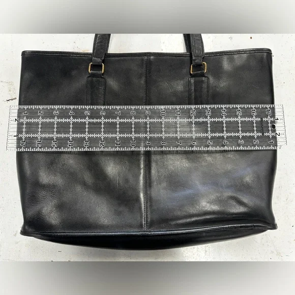 Coach Vintage Black Leather Tote Bag - Picture 7 of 8
